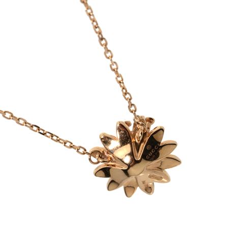 Gucci Gucci Flora 18k Gold Diamond Flower Necklace 